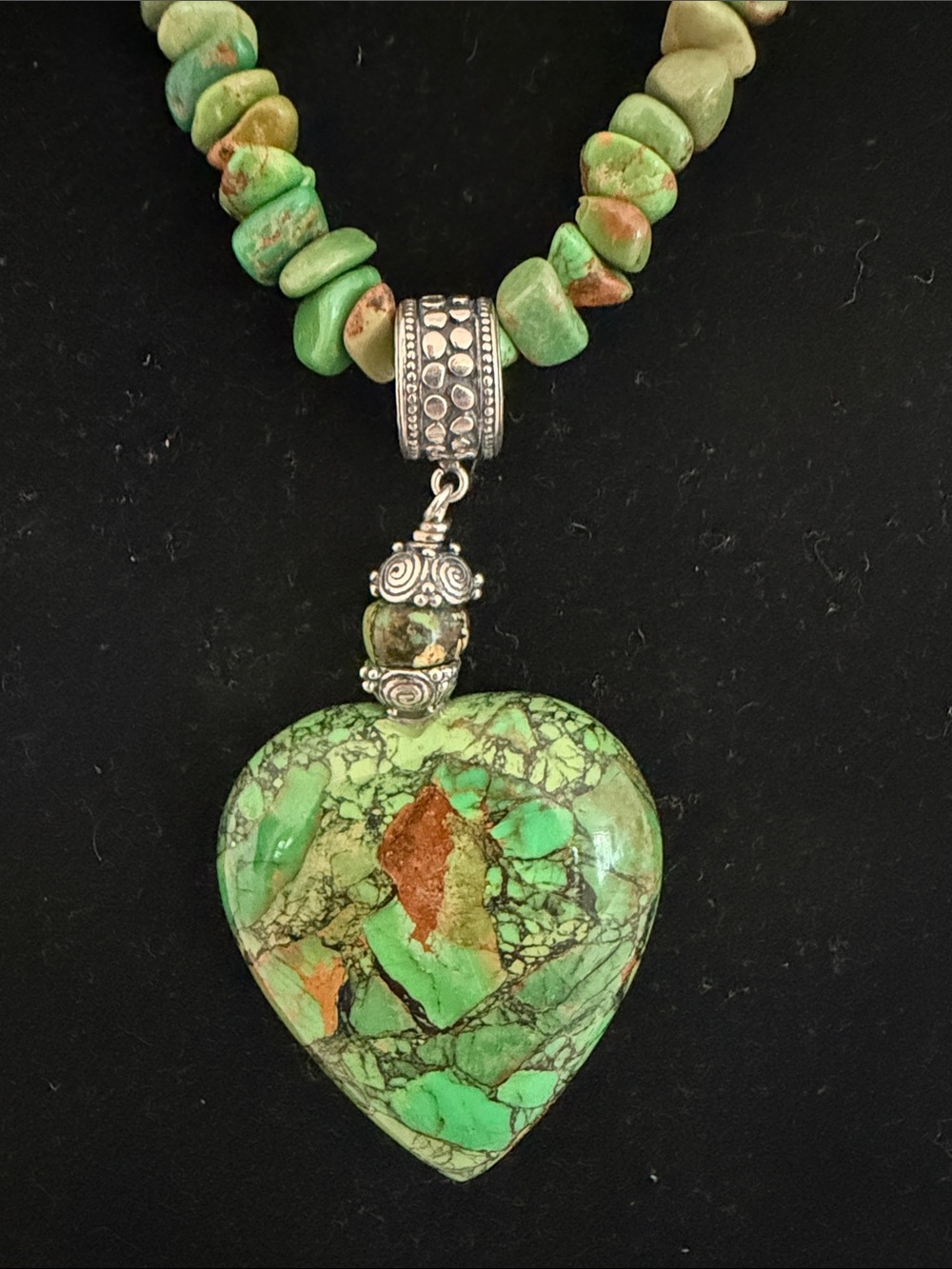 Green Heart Pendant Necklace - Unbranded